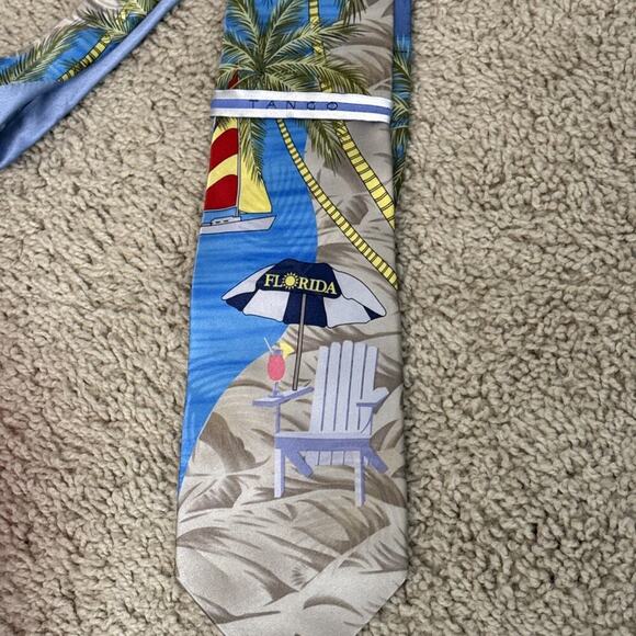 Tango Tropicalo Mens Formal Necktie 56"Lx4"W Multicolor Neck Tie Florida Theme - Picture 2 of 4
